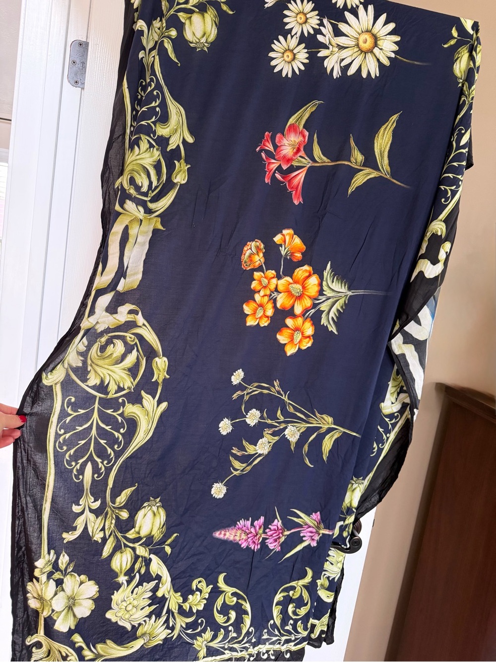 Agua Bendita for Target Navy Floral Maxi Cover-Up Sarong